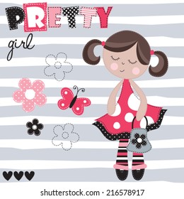 pretty girl vector illustration