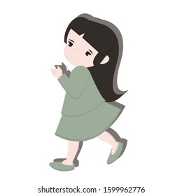 Pretty girl  vector illustration. Creative idea design for template, brochure or presentation.