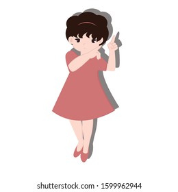Pretty girl  vector illustration. Creative idea design for template, brochure or presentation.