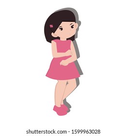 Pretty girl  vector illustration. Creative idea design for template, brochure or presentation.
