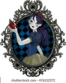 Pretty girl wearing Halloween Snow White costume