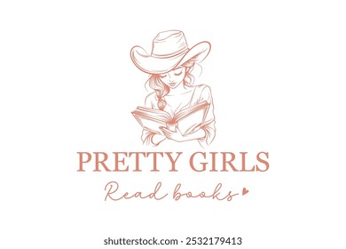 Pretty girls read books, Reading Book Quote Typography T shirt design