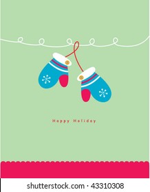 pretty glove greeting card