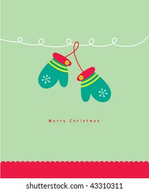 pretty glove greeting card