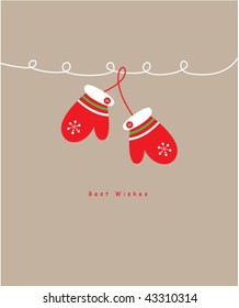 pretty glove greeting card