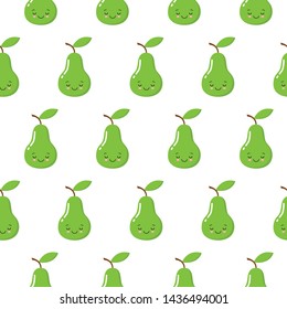 Pretty graphic pears seamless pattern. Cute seamless pattern with pear. Seamless pattern with pears