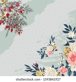 pretty green scarf pattern with flower design