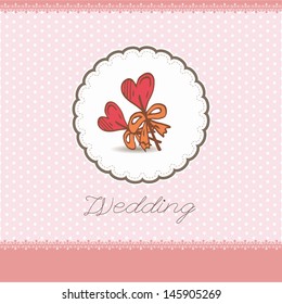 pretty greeting card with hand-drawn sweets wedding