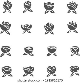 Flores bonitas grises, ilustración, vector sobre fondo blanco.