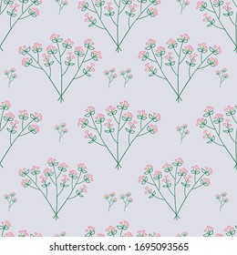 Bonito patrón floral delicado dibujado a mano.