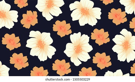 Pretty hibiscus flowers pattern background