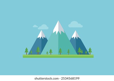 Bastante alta montaña ilustración de fondo