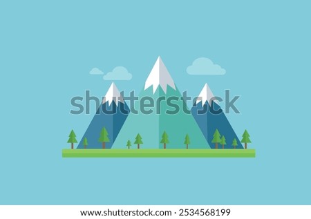 pretty high mouintains backround illustration
