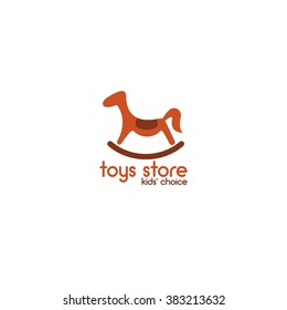 Pretty Horse Toy Store Logo Design Template. Vector Illustration