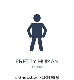 pretty human icon. Trendy flat vector pretty human icon on white background from Feelings collection, vector illustration can be use for web and mobile, eps10