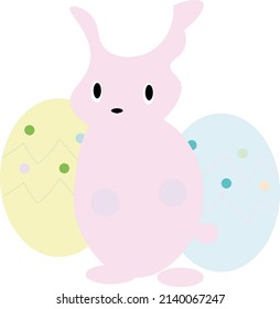 Pretty illustration of an Easter egg and the rabbit