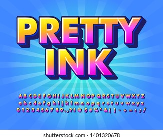 Pretty ink sticker font effect for sticker and banner