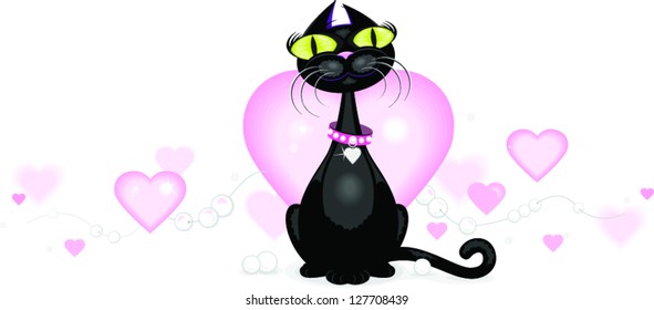 Pretty Kitty with Hearts
