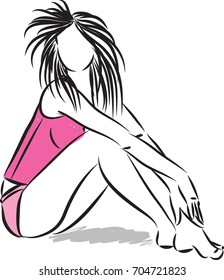pretty lady modeling vector illustration