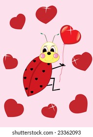 pretty ladybird with red heart