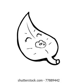 caricatura de una hoja bonita en el suelo
