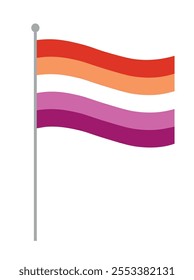 hübsche lesbische Flagge, Vektorgrafik, lgbt Gemeinde