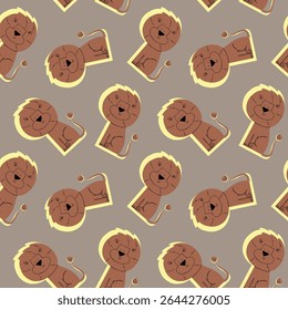 hübsche Löwe Muster-Design für Baby-Mode als Vektor