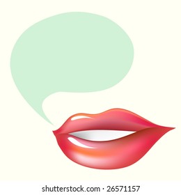 pretty lip with talk bubble