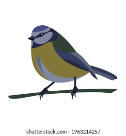 pretty little bird in yellow and gray flat vector design