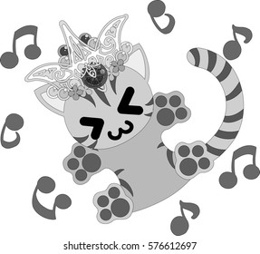 The pretty little cat and a luxurious crown