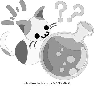 The pretty little cat and mysterious medicine