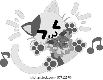 The pretty little cat in smile
