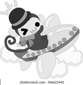 The pretty little monkey which does the figure of the cabin attendant