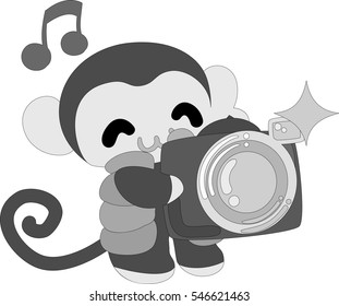The pretty little monkey which does the figure of the photographer