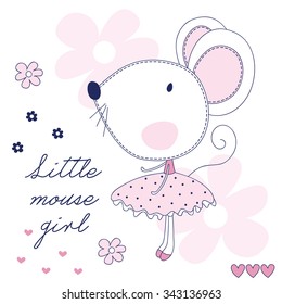 pretty little mouse vector illustration