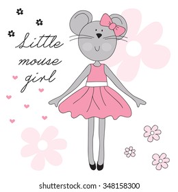 pretty little mouse vector illustration