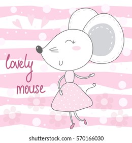 pretty little mouse vector illustration.