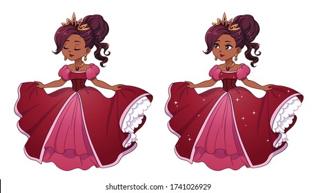 disney princess with red dress and brown hair