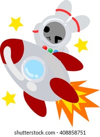 The pretty little rabbit astronaut