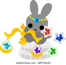 The pretty little rabbit  fortune teller