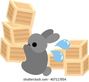 The pretty little rabbit and a large quantity of baggage