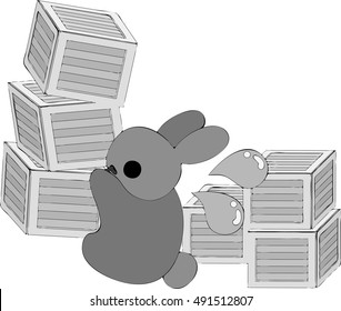 The pretty little rabbit and a large quantity of baggage
