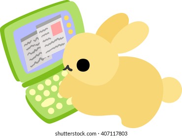 The pretty little rabbit which does the figure of the programmer