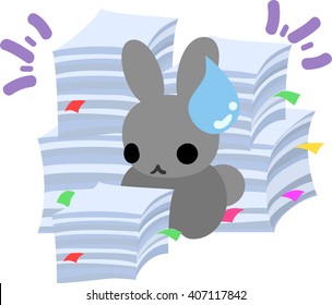 The pretty little rabbit  which does the figure of the office worker