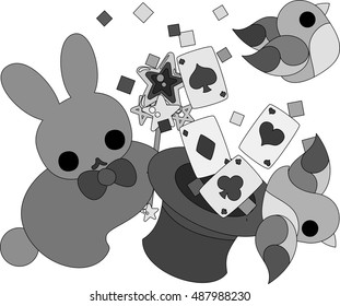 The pretty little rabbit which does the figure of the magician