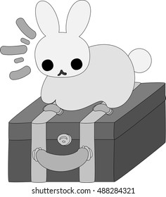The pretty little rabbit which does the figure of the tourist