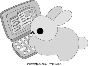 The pretty little rabbit which does the figure of the programmer