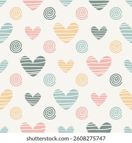 Pretty love seamless pattern hand drawn design for print on fabric and other uses.