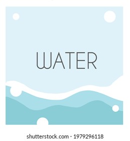 Una bonita y encantadora plantilla de fondo con un tema de agua azul brillante, con algunas burbujas blancas. archivos editables, cambiar colores, eliminar y agregar objetos.