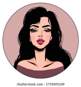 Pretty Makeup Portrait Vector Illustration Stock Vector (Royalty Free ...